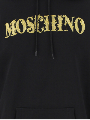 Moschino Logo Embroidered Hoodie