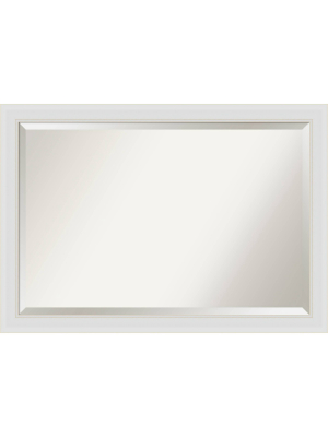 40" X 28" Flair Framed Bathroom Vanity Wall Mirror Soft White - Amanti Art