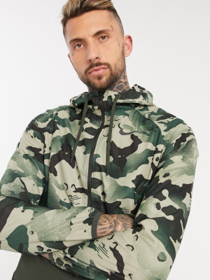 Nike Training Flex Zip-up Jacket In Green Camo