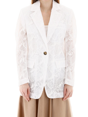 Msgm Single-breasted Lace Blazer