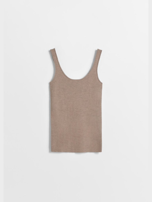 Sweater Tank In Fine Cashmere - Taupe