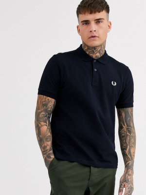 Fred Perry Plain Polo Shirt In Navy