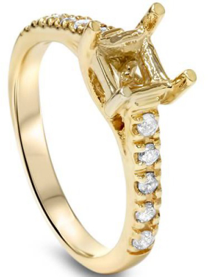 Pompeii3 Diamond Semi Mount Engagement Setting Mounting Gold Ring