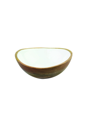 Mango Wood Enamel Bowls