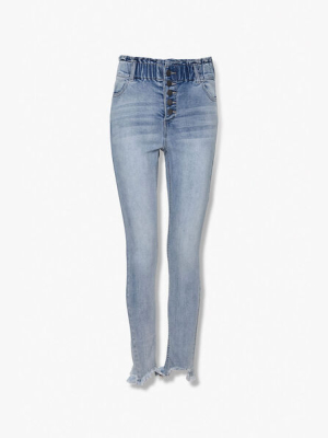 Button-fly Skinny Jeans