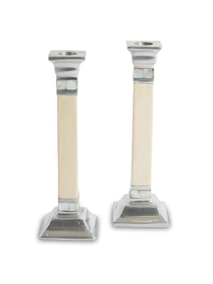 Julia Knight Classic 9.5" Candlestick In Snow - Set Of 2
