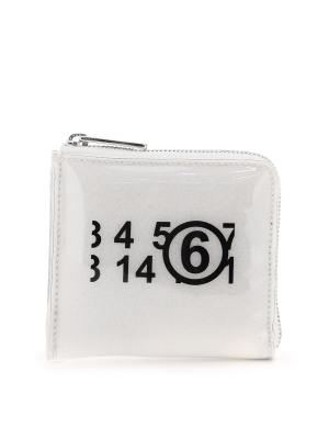 Mm6 Maison Margiela Logo Print Zipped Wallet