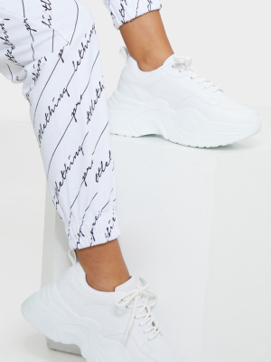 White Extreme Platform Sole Chunky Sneaker
