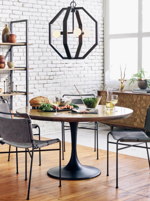 Powell Dining Table - Bright Brass Clad