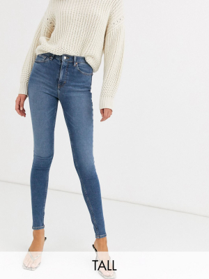 Topshop Tall Jamie Skinny Jeans In Mid Wash