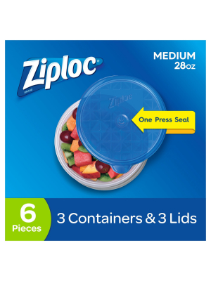 Ziploc Medium Round Containers - 3ct