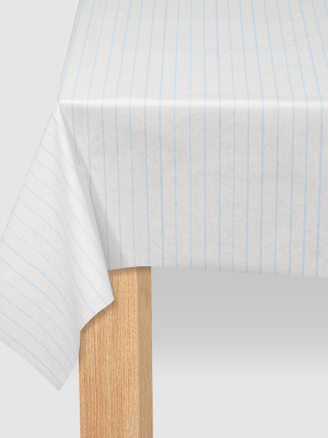 Pale Blue Pinstripe Tablecloth