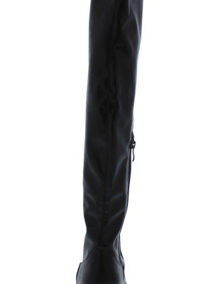 Jo1 Black Round Toe Over The Knee Riding Boot