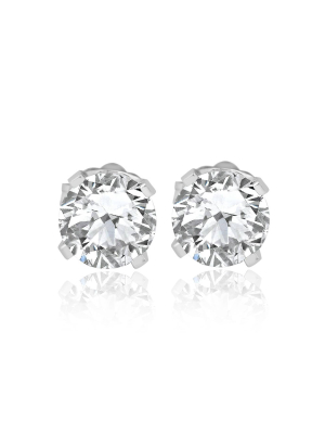 Pompeii3 7/8ct Diamond Studs 14k White Gold