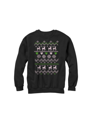 Men's Lost Gods Ugly Christmas Reindeer & Hearts Sweatshirt