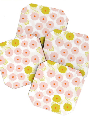 4pk Sunshine Canteen Olivia Flower Child Coasters - Society6