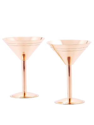 Old Dutch 9oz 2pk Copper Martini Glasses