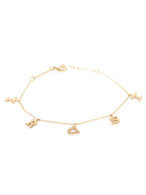 14k Dangling Scattered Initial Bracelet