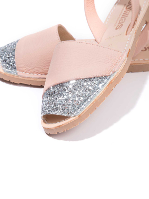 Lluna - Glitter Detail Leather Menorcan Sandals