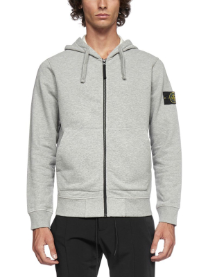 Stone Island Logo Patch Zipped Hoodie