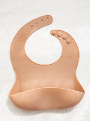 Bohemian Mama Littles Baby Silicone Bib - Speckled Apricot