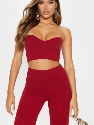 Scarlet Red Sweetheart Bandeau Crop Top