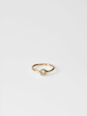 Cesira Bezel Ring / 14k Yellow Gold / White Diamond