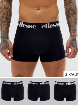 Ellesse Hali 3 Pack Trunks In Black