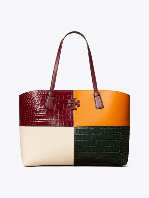 Mcgraw Embossed Color-block Tote Bag