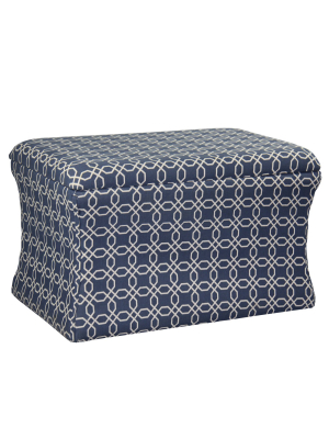 Lattice Pouf Storage Ottoman Light Blue - Ore International