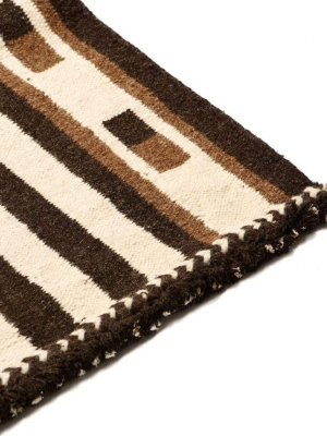 Geru Geometric Natural Sheep Wool Rug