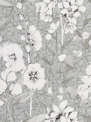 Emelie Wallpaper In Silver From The Mandora Collection By Designers Guild