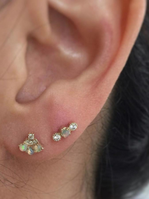 Jennie Kwon Designs Opal Diamond Fan Stud (single)