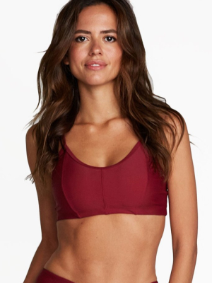 Gabbie Athletic Top - Maroon Red