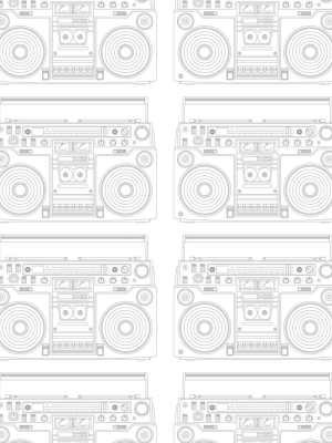 Boom Box Wallpaper In White From The Muffin & Mani Collection By Milton & King