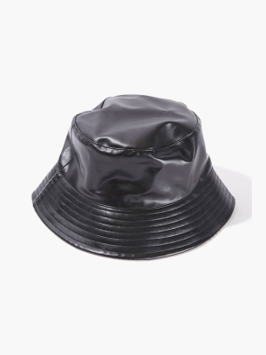 Faux Leather Bucket Hat