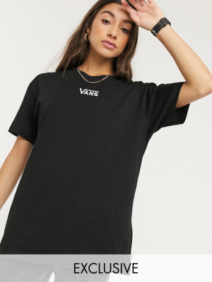 Vans Oversized Chest Logo T-shirt In Black Exclusive At Asos