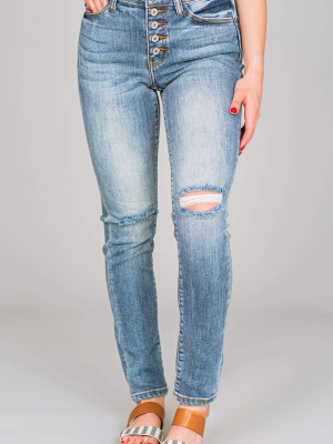 Leah Distressed Straight Leg Jeans