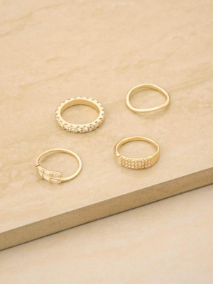 Crystal Lovers 18k Gold Plated Ring Set