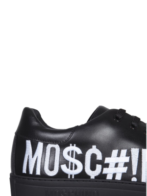 Moschino Logo Embroidered Lace-up Sneakers