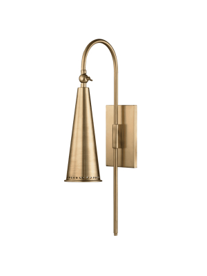 Alva 1 Light Wall Sconce Aged Brass