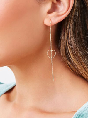 Heart Cutout Threader Earrings