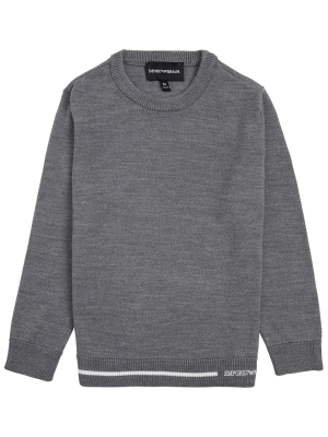 Emporio Armani Kids Logo Intarsia Knit Jumper