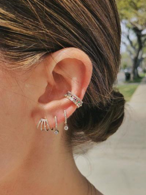 Diamond Multi Huggie Earrings