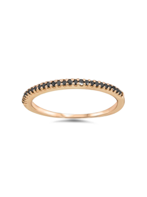 Pompeii3 1/10ct Black Diamond Stackable Ring 14k Rose Gold