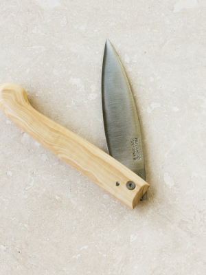 9cm Stainless Steel Pocket Knife - Boxwood Handle