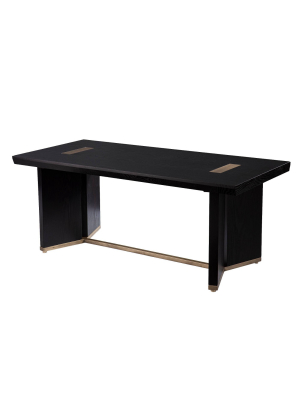 Steleigh Contemporary Cocktail Table Black/brass - Aiden Lane