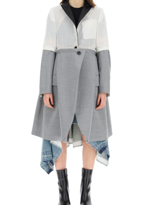 Sacai Panelled Single-breasted Coat