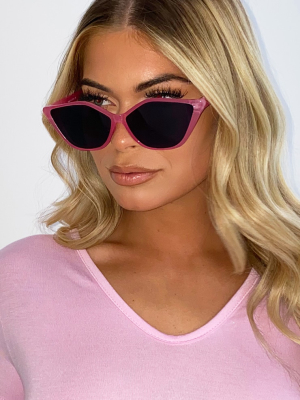 Pink Trim Cat Eye Sunglasses