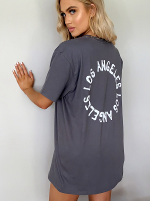 Charcoal La Oversized T Shirt